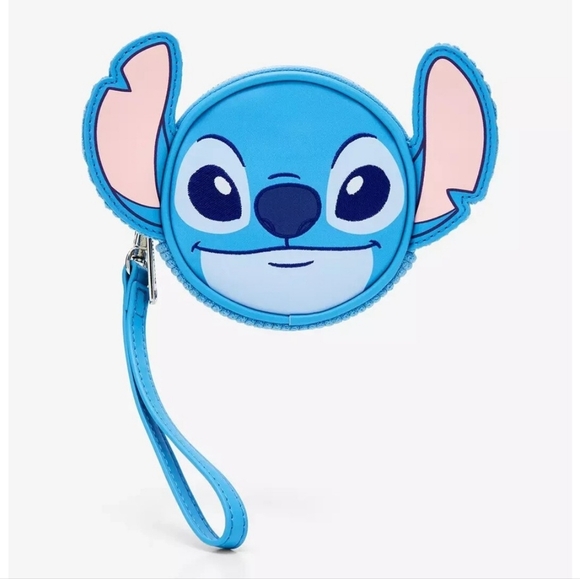 Loungefly Handbags - Loungefly Blue Figural Stitch Wristlet Coin Purse Bag NWT